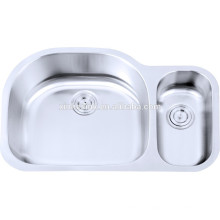 Pia de cozinha de aço inoxidável 80/20 Double Bowl Undermount